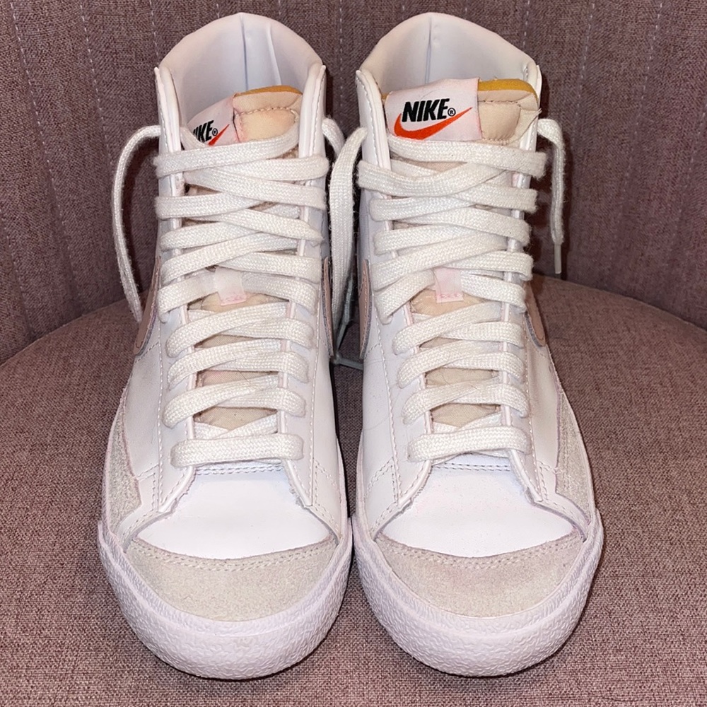 High top Blazers with pink Nike check